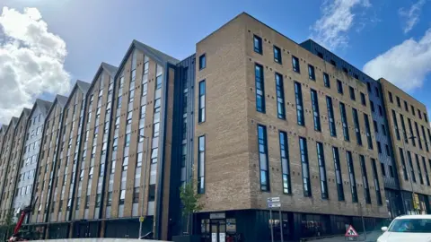 A large block of student flats on Belgrave Road in Exeter
