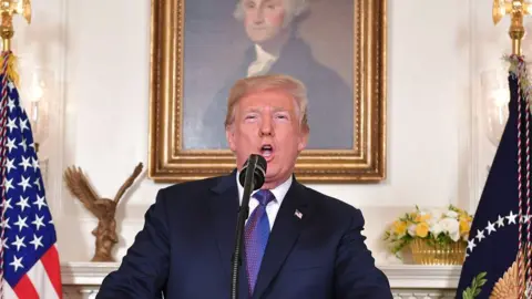 AFP President Donald Trump announces air strikes in Syria