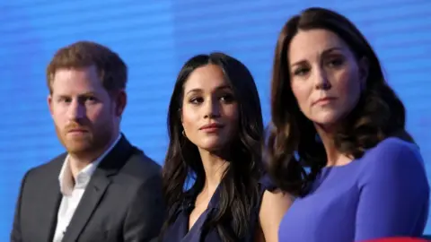 PA Prince Harry, Meghan Markle and the Duchess of Cambridge