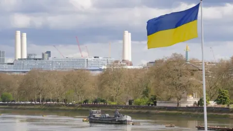 PA Media Ukraine flag in London