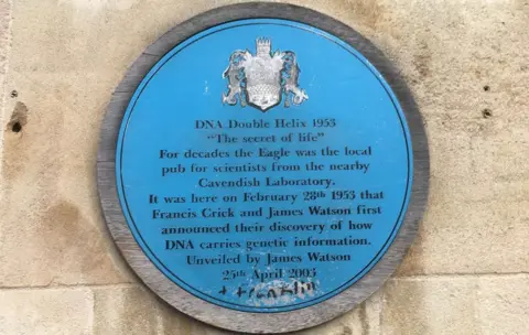 BBC Blue plaque outside Eagle pub