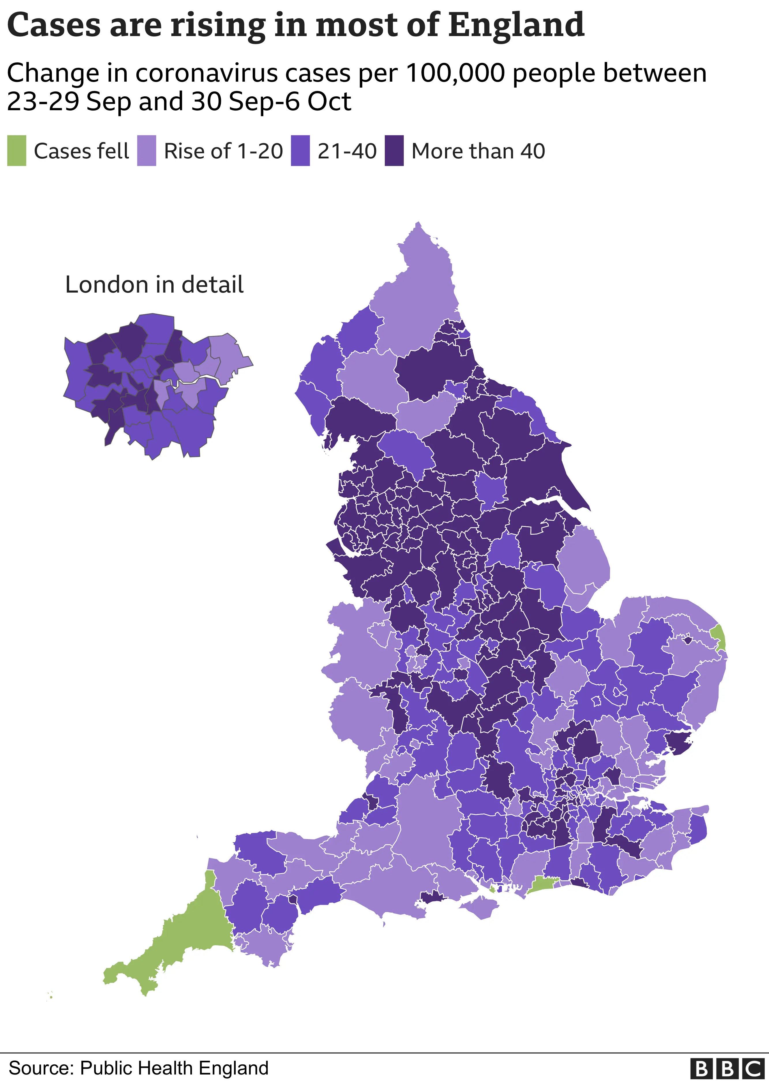 Cases are rising across England