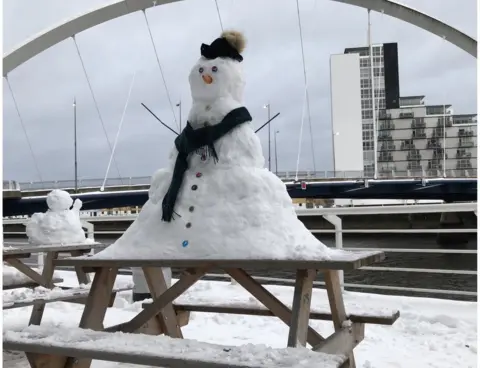 BBC Ian Johnson in Glasgow said the beer garden was surprisingly busy