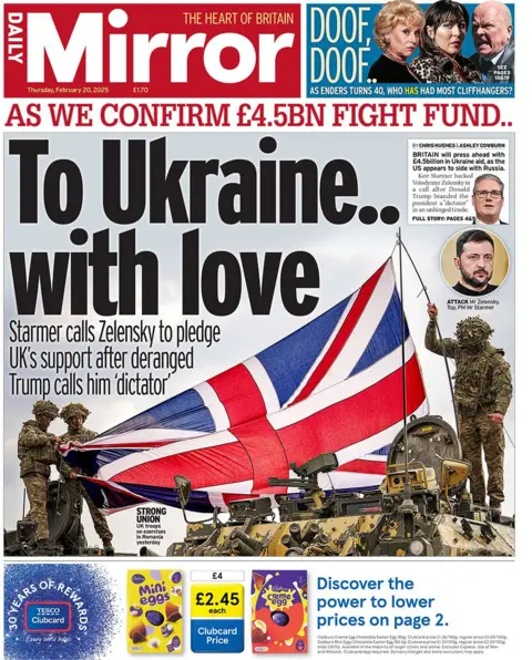 Mirror headline reads: To Ukraine.. with love