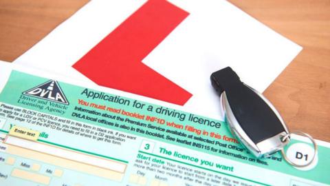 An application for a driving licence