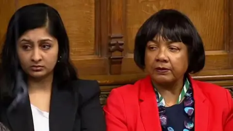 Parliament TV Zarah Sultana sat next to Diane Abbott
