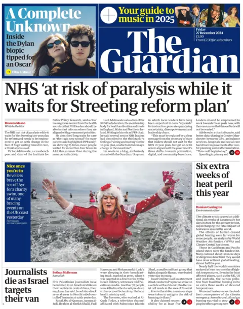  NHS at risk of paralysis while waiting for Wes Streeting’s reforms, says thinktank