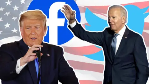 Getty Images/Twitter/Facebook Trump and Biden