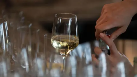 GETTY IMAGES White wine in a glass 