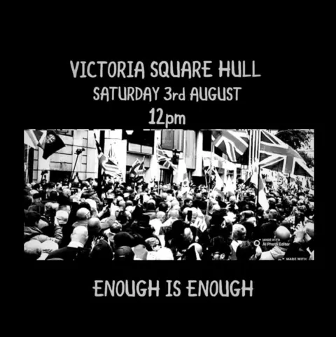 Poster announcing the demonstration in Hull