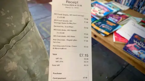 Josh Gorroño Chapman/BBC A receipt