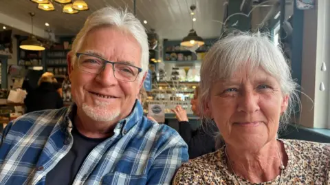 Andrew Turner/BBC Lester and Sarah Billman, in the Bridgestones Cafe in Potter Heigham