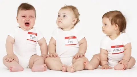 Getty Images Three babies named Bob, Pat and Amy. Bob is crying.