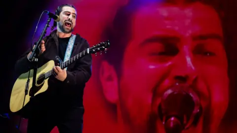 Getty Images Noah Kahan performs live at The OVO Hydro on February 14, 2024 in Glasgow