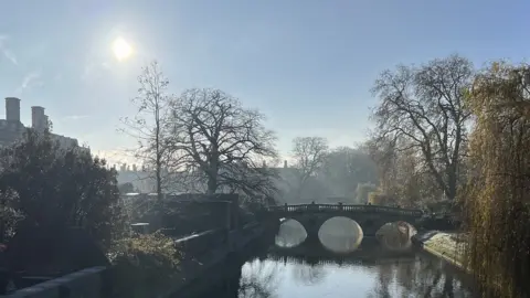 Steve Hubbard/BBC A bridge over the River Cam in Cambridge
