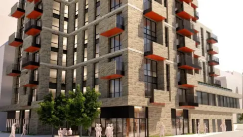 Abri Artist's impression of the block of flats proposed for Woking