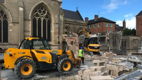 Leicester Cathedral Demolition work