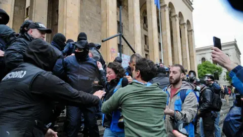 Getty Images Last May, protests in front of parliament turned violent and went on for weeks