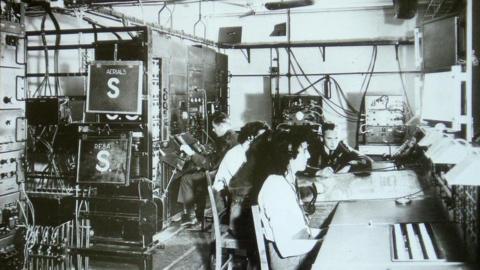 The Bawdsey Radar transmitter room pictured in 1944