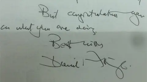 Rob Davies Sir David Attenborough wrote a letter to the children