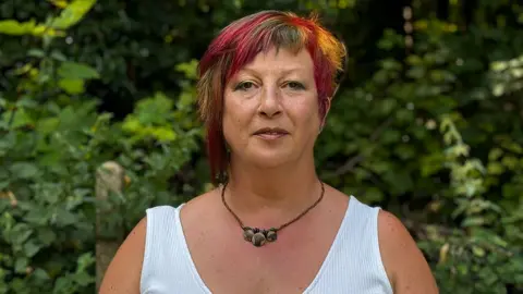 BBC Headshot of Mandi Masters, a midwife from Buckinghamshire, who was hospitalised with Covid successful  the pandemic.