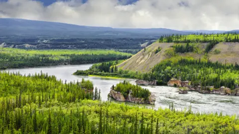 Getty Images The five Fingers rapids in Yukon, Canada - a massive rapid on the Yukon River known from gold rush stories.