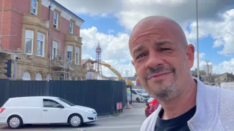 BBC Man in Blackpool town centre