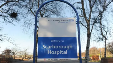 PA Media Scarborough Hospital sign