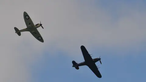 Spitfire and Hurricane at the Guernsey Air Display