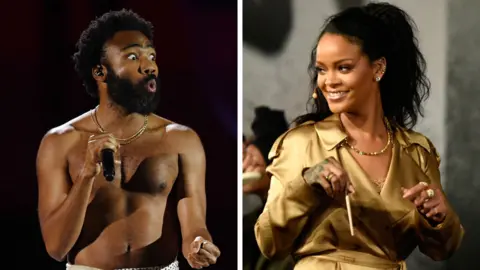 Getty Images Donald Glover and Rihanna