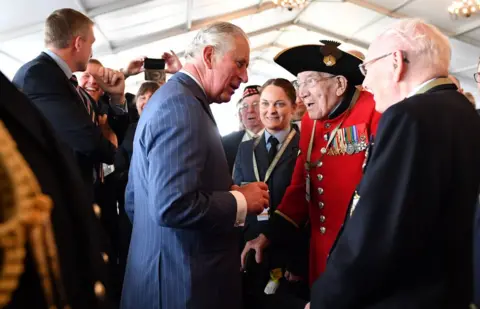 Getty Images Prince Charles with veterans