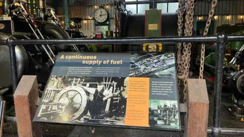 A section of the Papplewick pumping station museum dedicated to artefacts from Linby Colliery.