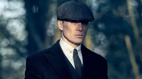 BBC A picture of Cillian Murphy, who stars as Tommy Shelby in Peaky Blinders