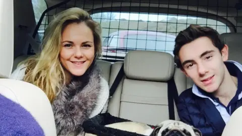 Family handout Billie and her brother Max sitting in a car