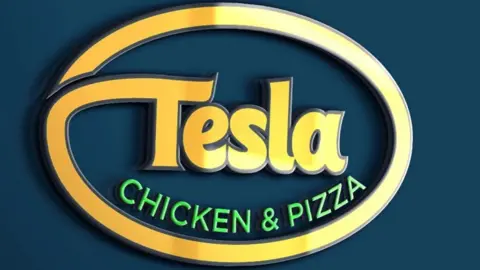 Amanj Ali Tesla chicken & pizza logo