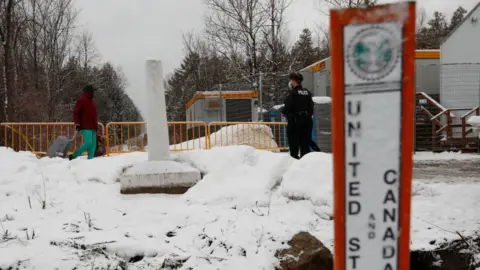 Getty Images US-Canada border at Roxham Road