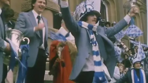 Kevin Beattie and Bobby Robson celebrate Ipswich's 1978 FA Cup win