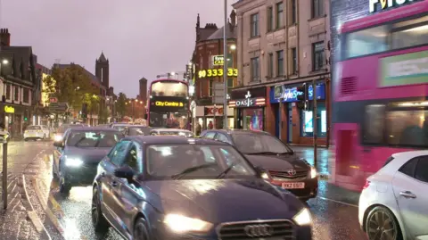 Traffic in Belfast city centre