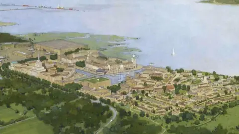 Fawley Waterside CGI of the now scrapped residential-led redevelopment of the Fawley Power Station site