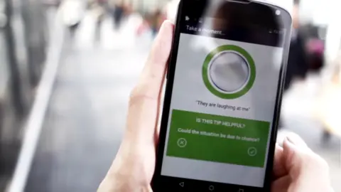 Oxford Health Mobile phone showing app