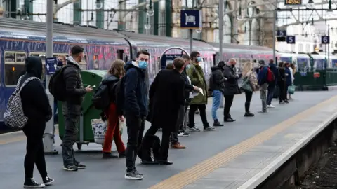 PA Media Glasgow Central station platform