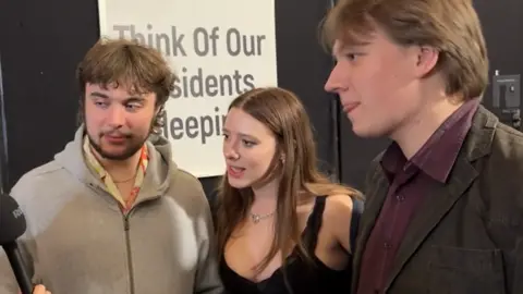 Students George, Saffron and Antos at Heaven nightclub