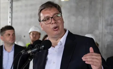 Reuters President Vucic, in Belgrade, 15 Jun 20