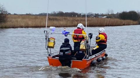 A search and rescue boat on the Broads