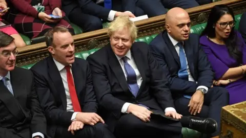 JessicaTaylor/UKParliament Boris Johnson and Tory front bench