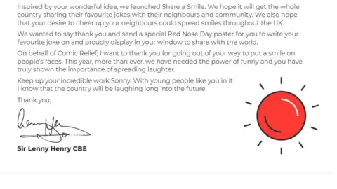 Comic Relief Letter from Sir Lenny Henry