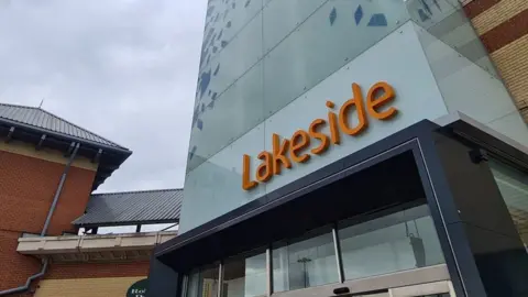 Stuart Woodward/BBC Picture of an entrance to Lakeside Shopping Centre