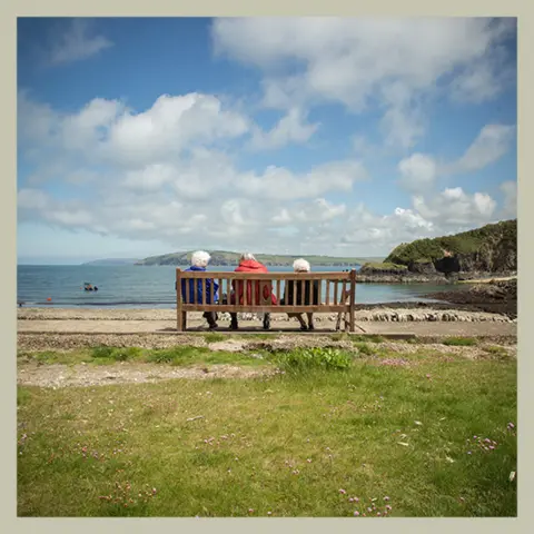 BBC People sitting on bench