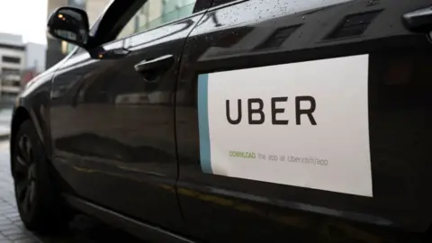 Getty Images Uber logo on a car