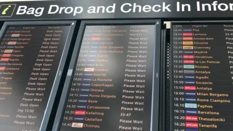 BBC Check-in information board